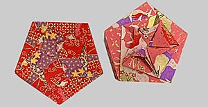 [Pentagonal Boxes from Yuzen Washi]