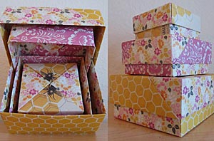 [Nested Modular Square Origami Boxes]
