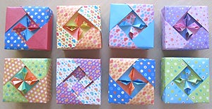 Square Modular Origami Boxes