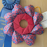[Valentine's Day Wreath with Blue Ribbon]